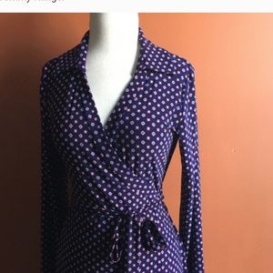 Tommy Hilfiger Navy/Red Wrap Dress